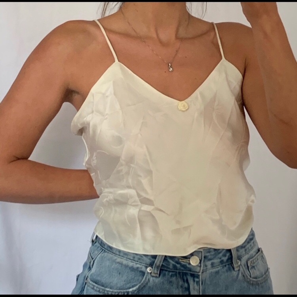 Vintage cream colored silk cami
